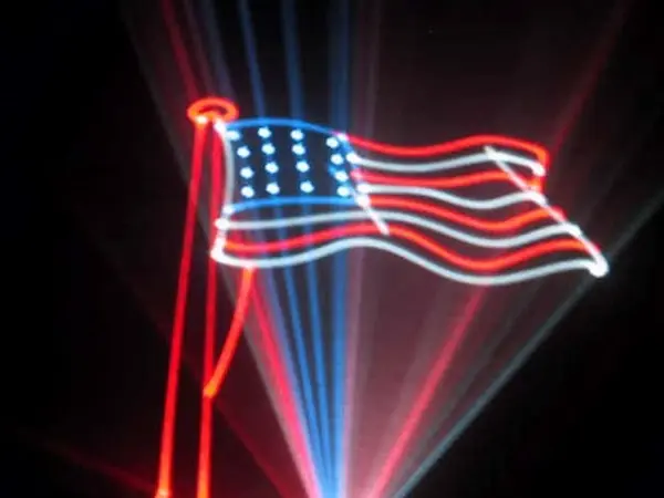 USA Flag Laser Animated Graphics for Entertainment by Tribal Existance Productions Worldwide