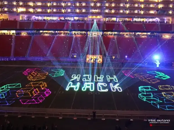 Stadium High Power Laser Graphic Animation by Tribal Existance Productions Worldwide